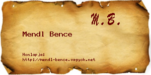 Mendl Bence névjegykártya